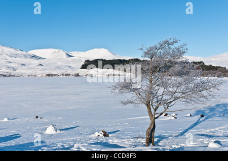 Loch Tulla gelé recouvert de neige c Pont de Orchy ARGYLL & BUTE Ecosse Banque D'Images