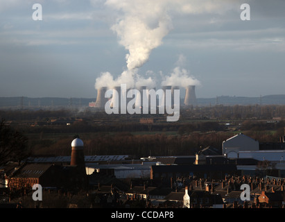 Cottam Power Station vu de Lincoln, Angleterre Banque D'Images