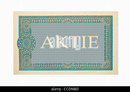 Teilansicht alter von Aktie | Vue partielle d'une ancienne action Banque D'Images