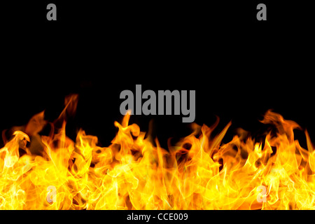 Les flammes de feu en bordure de style horizontal homogène, l'utilisation de la bannière. Banque D'Images