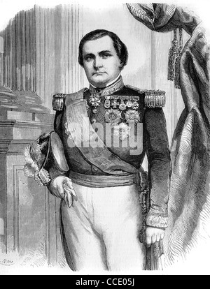 Portrait du major général Napoléon Joseph Charles Paul Bonaparte (1822-1891) Prince Napoléon, Jérôme Napoléon ou Plon portant l'uniforme militaire français. Illustration ancienne ou gravure Banque D'Images