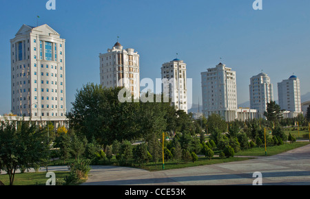 Bâtiments en marbre blanc, Ashgabat, Turkménistan, Oct 2011 Banque D'Images