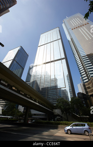 Vue sur les routes de Gloucester Wan Chai gratte-ciel y compris central Plaza et de l'immigration de Hong Kong Hong Kong tour bâtiment asie chine Banque D'Images