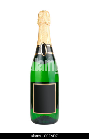 Bouteille de champagne isolated over white background Banque D'Images
