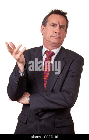 L'âge moyen attrayant Business Man in suit avec Expression ennuyé Banque D'Images