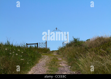 Réserve native Pine Ridge cimetière amérindien Lakota Oglala Sioux Dakota du Sud SD aux États-Unis US Land religieux États-Unis haute résolution Banque D'Images