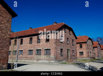 Bâtiment à l'ancien prisonnier de guerre camp de concentration à Auschwitz 1, près de Oswiecim, Pologne, Europe de l'Est Banque D'Images