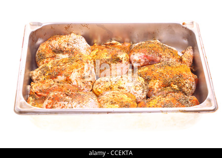 Poulet grillé épicé gras isolé Banque D'Images