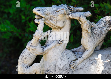 Herculanum, 'Casa dei Cervi' (Maison des cerfs), détail du jardin. Banque D'Images