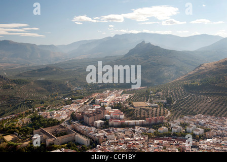 Vue de la ville de Jaén, Andalousie, Espagne du château de Santa Catalina Banque D'Images