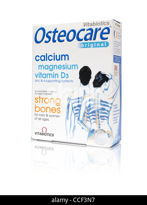 Osteocare calcium Comprimés de Vitabiotics Banque D'Images