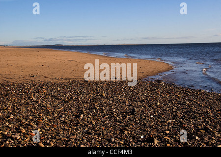 Marée de Broughty Ferry beach à l'estuaire de la rivière Tay, Dundee, Royaume-Uni Banque D'Images