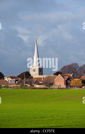 Le clocher d'une église dans le village de Hoo Saint Werburgh dans le Kent Banque D'Images