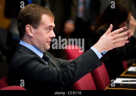 7 décembre 2010 - Bruxelles, BXL, Belgique - le président de la Russie Dmitri Medvedev avant le sommet UE-Russie au siège du Conseil européen à Bruxelles, Belgique le 2010-12-07 par Wiktor Dabkowski (crédit Image : © Wiktor Dabkowski/ZUMAPRESS.com) Banque D'Images