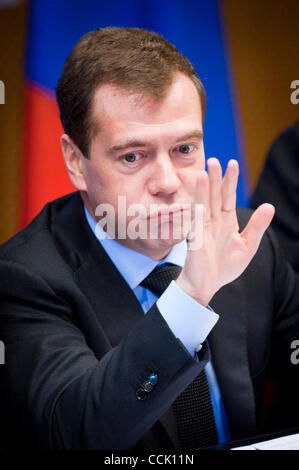 7 décembre 2010 - Bruxelles, BXL, Belgique - le président de la Russie Dmitri Medvedev avant le sommet UE-Russie au siège du Conseil européen à Bruxelles, Belgique le 2010-12-07 par Wiktor Dabkowski (crédit Image : © Wiktor Dabkowski/ZUMAPRESS.com) Banque D'Images