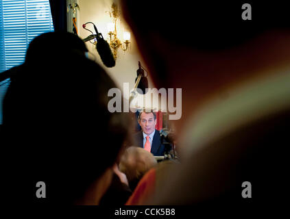 30 nov., 2010 - Washington, District of Columbia, États-Unis - Chef de la minorité de la Chambre JOHN BOEHNER (R-OH) rencontre avec la presse à l'issue d'une rencontre avec le président Obama mardi. (Crédit Image : ©/ZUMAPRESS.com) Marovich Pete Banque D'Images