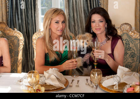 8 novembre 2010 - Los Angeles, CA, É.-U. - La de Los Angeles cast profitez.dîner de Thanksgiving à Adrienne Maloofs accueil..ADRIENNE MALOOF, LISA VANDERPUMP ET GIGGY (crédit Image : © Lisa Rose/ZUMAPRESS.com) Banque D'Images