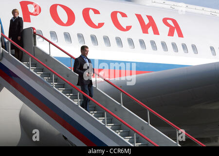 La Russie-UE Sommet à Rostov on Don, Russie. Sur la photo : le président russe Dmitri Medvedev est arrivé pour le Sommet UE-Russie. Banque D'Images