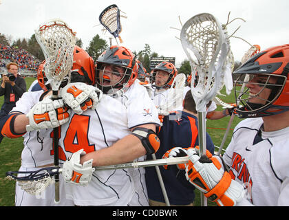 04 mai 2010 - Charlottesville, Virginie, États-Unis - University of Virginia men's lacrosse équipe dirigée par l'entraîneur-Starcia Dom a publié une déclaration mardi en disant qu'ils vont jouer le reste de la saison à Charlottesville, VA. George Huguely, 22, une étudiante de quatrième année de Chevy Chase, dans le Maryland, a être Banque D'Images