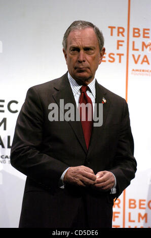 Le maire Michael Bloomberg parle au Tribeca Film Festival 2008 Journée d'ouverture conférence de presse à l'Borough of Manhattan Community College. Banque D'Images