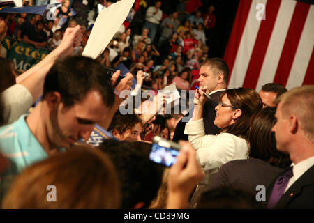 Oct 07, 2008 - Pensacola, Floride, USA - Sarah Palin ralliant à Pensacola, en Floride. (Crédit Image : © Shane Babin/ZUMA Press) Banque D'Images