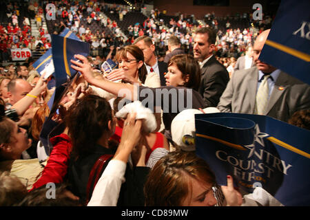 Oct 07, 2008 - Pensacola, Floride, USA - Sarah Palin ralliant à Pensacola, en Floride. (Crédit Image : © Shane Babin/ZUMA Press) Banque D'Images