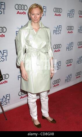 Nov 05, 2008 - Los Angeles, Californie, USA - à l'actrice Tilda Swinton Tilda Swinton Hommage AFI tenue à Sushi Club Archlight au complexe, Hollywood. (Crédit Image : Â© Paul Fenton/ZUMA Press) Banque D'Images