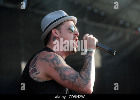 Le groupe pop punk américain Good Charlotte Tuborg Greenfest à groupe jouant de Saint-pétersbourg.Photo : membre du groupe Joel Madden . Banque D'Images