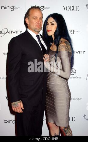 15 janvier 2011 - Hollywood, Californie, États-Unis - Jesse James et KAT VON D. L'Art 2011 de l'Élysée ''Heaven'' gala tenu au California Science Center à Los Angeles, Californie Le 01-15-2011. 2011.I15059PR.(Image Crédit : © Phil Roach/Photos/ZUMAPRESS.com) Globe Banque D'Images