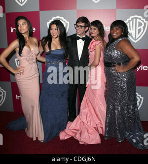 Jan 16, 2011 - Los Angeles, Californie, États-Unis - Acteurs NAYA RIVERA, JENNA USHKOWITZ, Kevin McHALE, LEA MICHELE et de AMBER RILEY à la InStyle/Warner Bros. Golden Globe Awards Party 2011 au Beverly Hilton Hotel. (Crédit Image : © Lisa O'Connor/ZUMAPRESS.com) Banque D'Images