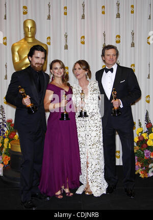 28 févr. 2011 - Hollywood, Californie, États-Unis - CHRISTIAN BALE, Natalie Portman, MELISSA LEO, Colin Firth.meilleurs acteurs.83rd Annual Academy Awards - Oscars.Kodak Theatre.Hollywood, CA.27 mars 2011. K67081RHARV.(Image Crédit : © Roger Harvey/Photos/ZUMAPRESS.com) Globe Banque D'Images