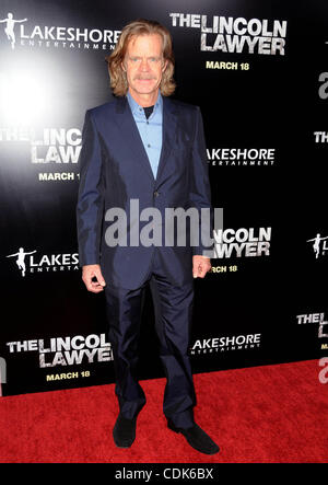 Mar. 10, 2011 - Los Angeles, Californie, États-Unis - William H. Macy assistant à la première de Los Angeles ''Lincoln Lawyer'' tenue à l'Arclight Cinerama Dome, à Hollywood, Californie le 3/10/11. 2011.K67782(long droit Crédit : Â© D. Long/Globe Photos/ZUMAPRESS.com) Banque D'Images