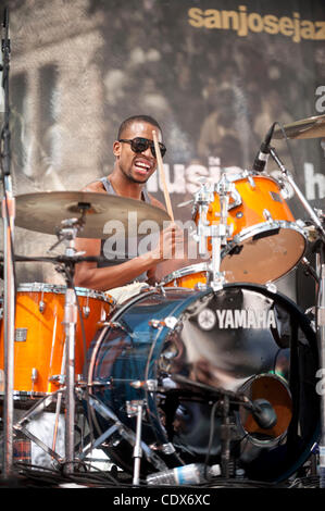 Aug 13, 2011 - San Jose, Californie, USA - Trombone Shorty il se produit à la 22e Festival de Jazz de San Jose. (Crédit Image : © Jérôme Brunet/Zuma Press) Banque D'Images