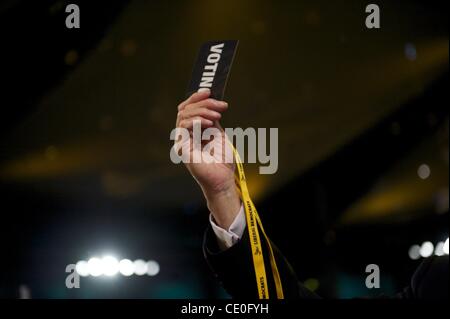 19 septembre 2011 - Birmingham, England, UK - un délégué de voix au cours de la Conférence des démocrates libéraux à la CPI. (Crédit Image : © Mark Makela/ZUMAPRESS.com) Banque D'Images