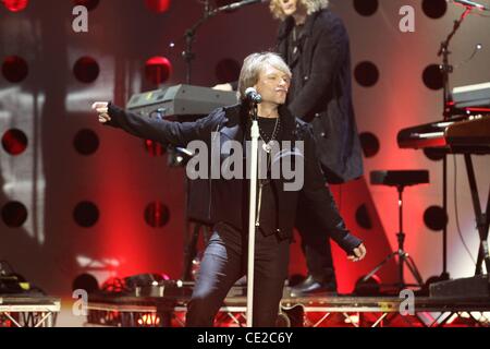 Chanteur Jon Bon Jovi sur scène MTV Europe Music Awards 2010 à l'hôtel La Caja Magica de Madrid, Espagne - 07.11.10 Banque D'Images