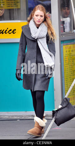 Lieu de tournage sur Blake Lively sur le tournage de 'Gossip Girl' la ville de New York, USA - 16.11.10 Banque D'Images