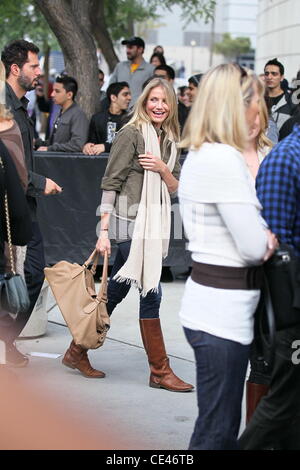 Cameron Diaz les célébrités arrivent pour le vs LA Lakers Miami Heat match de basket-ball au Staples Center. Los Angeles, Californie - 25.12.10 Banque D'Images