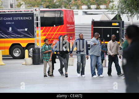 Dr.Dre Célébrités arrivent pour le vs LA Lakers Miami Heat match de basket-ball au Staples Center. Los Angeles, Californie - 25.12.10 Banque D'Images