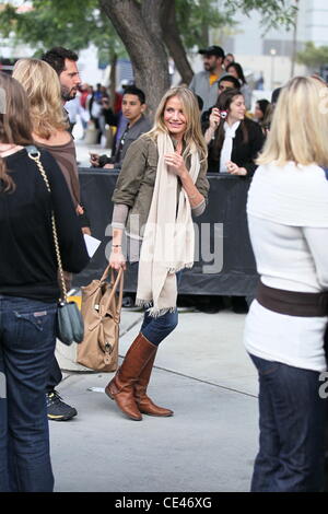 Cameron Diaz les célébrités arrivent pour le vs LA Lakers Miami Heat match de basket-ball au Staples Center. Los Angeles, Californie - 25.12.10 Banque D'Images