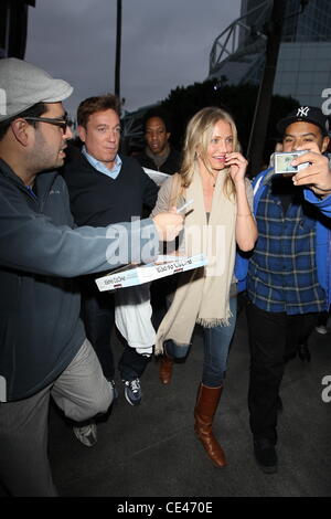 Cameron Diaz les célébrités arrivent pour le vs LA Lakers Miami Heat match de basket-ball au Staples Center. Los Angeles, Californie - 25.12.10 Banque D'Images