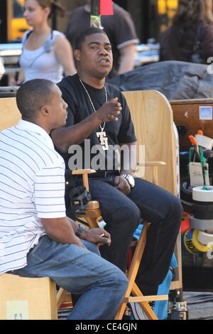 Tracy Morgan de tournage sur emplacement pour l'émission de télévision '30 Rock' la ville de New York, USA - 27.08.10 Banque D'Images