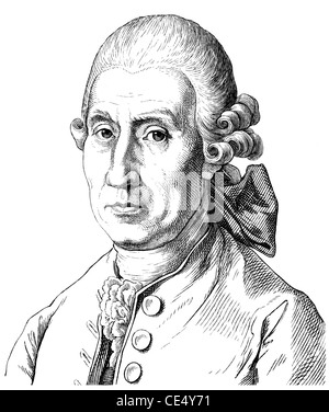 Hans Conrad Ekhof Dietrich ou Konrad Eckhof, 1720 - 1778, un acteur allemand du 18e siècle Banque D'Images