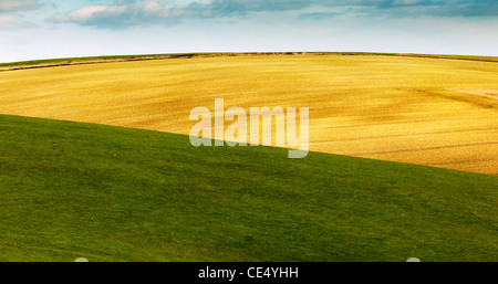 Le matériel roulant de la campagne anglaise dans le parc national des South Downs, près de Pyecombe, East Sussex Banque D'Images