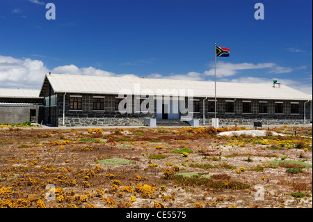 Bloc de cellule à Robben Island au large de la côte de Cape Town, Western Cape, Afrique du Sud Banque D'Images