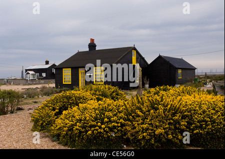 Chalet sur le prospect de bardeaux, Dormeur autrefois propriété de Derek réalisateur Jarmin, Dungeness, Kent, UK Banque D'Images