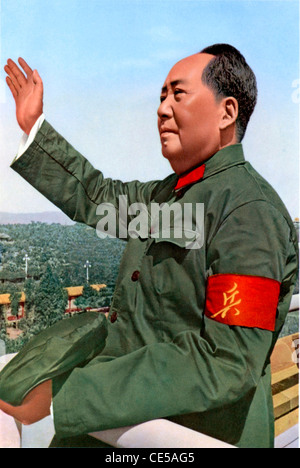 Mao Zedong - *26.12.1893 - 09.09.1976 : Affiche de propagande chinoise du président du parti communiste de Chine 1966. Banque D'Images