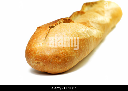 Close up et selective focus sur une baguette sur fond blanc Banque D'Images