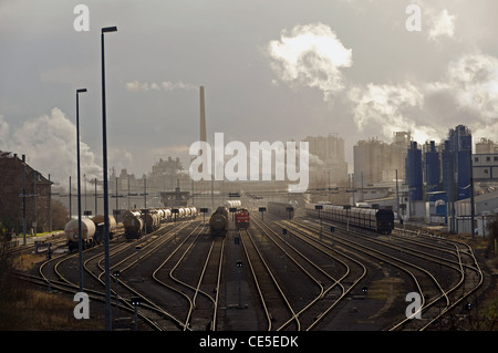 Usine chimique Evonik, Wesseling, Cologne, Rhénanie du Nord-Westphalie, Allemagne. Banque D'Images