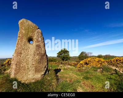 La pierre de trou, Newtownabbey, comté d'Antrim, en Irlande du Nord Banque D'Images