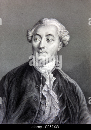 Portrait de Jacques Necker (1732-1804) homme d'État français et directeur financier de la Compagnie de l'Inde orientale française. Illustration ancienne ou gravure Banque D'Images